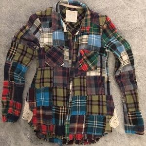 Flannel multicolored long sleeve.